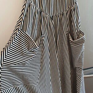 Fashion Brand Company Black and White Stripe Giant Pocket Dress